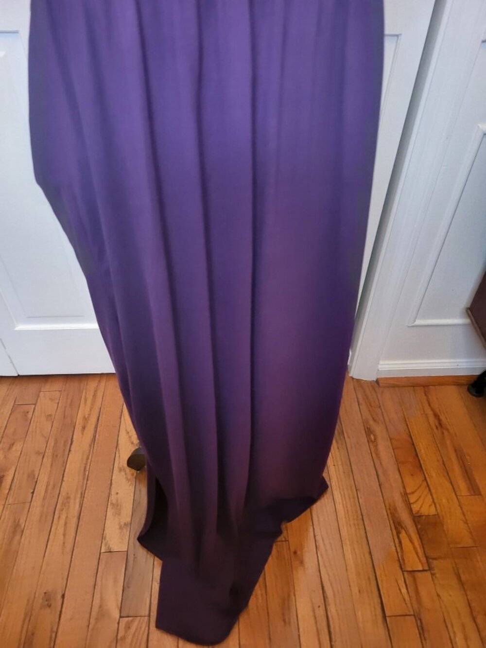 Entro Eggplant Purple Knit Maxi Dress Pleated L Comfort Summer Travel Vacation - Picture 3 of 9